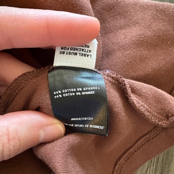 Cuts Clothing x Revolve Almost Friday Tee Cropped in Brown Jersey Tee Small - Picture 4 of 7